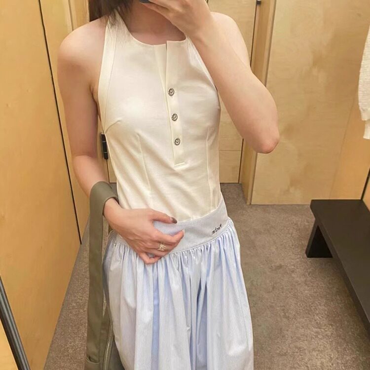ICEYY  marchen休闲简约修身显瘦内搭上衣女外穿甜美挂脖吊带背心