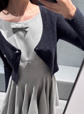 ICEYY marchen气质设计感装饰蝴蝶结连衣裙女休闲修身显瘦收腰裙