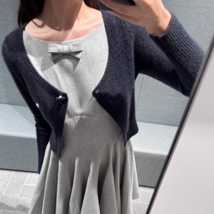 ICEYY marchen气质设计感装饰蝴蝶结连衣裙女休闲修身显瘦收腰裙