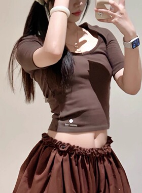 ICEYY shushu设计感气质修身显瘦拼接假两件针织衫女性感辣妹上衣