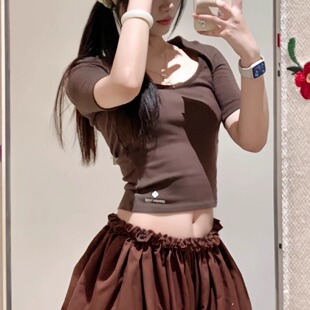 ICEYY shushu设计感气质修身显瘦拼接假两件针织衫女性感辣妹上衣