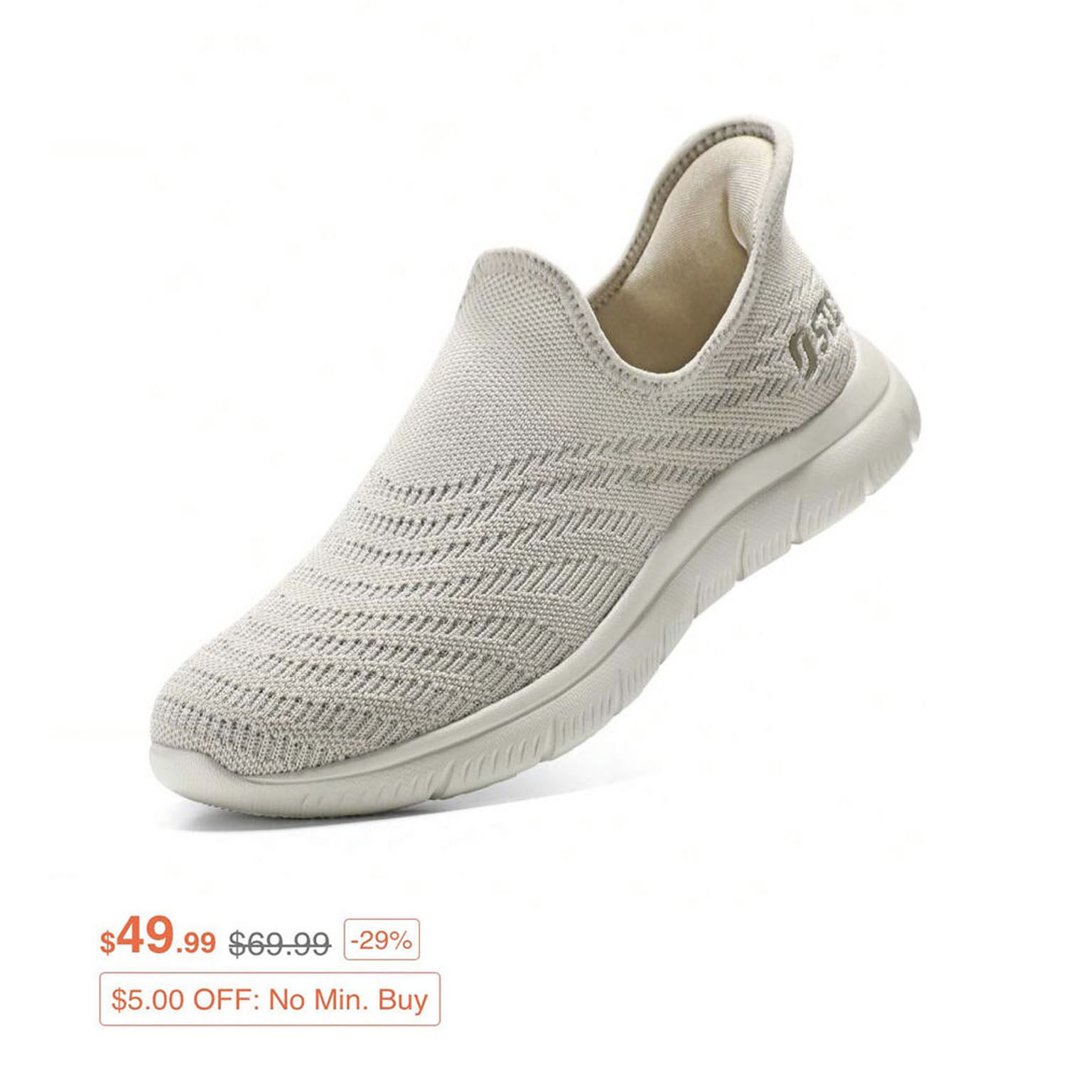 外贸轻便软弹一脚蹬休闲健步鞋透气飞织防滑耐磨套脚男女闪穿鞋