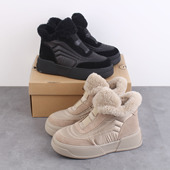 出口俄罗斯抗寒 加绒雪地靴 羊毛保暖舒适女棉靴时尚 20°C冬季 女款