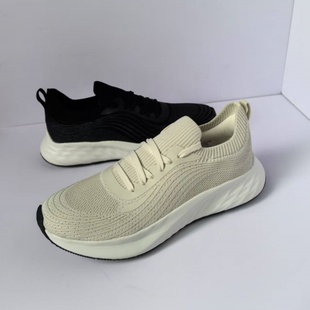 出西班牙尾货透气网面舒适女士运动鞋 防滑减震厚底浅口休闲慢跑鞋
