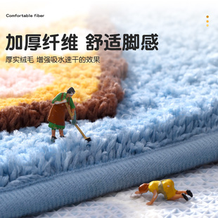 吸水地垫卫生间脚垫家用垫子门口卡E通地毯卫浴门垫进门浴室防滑