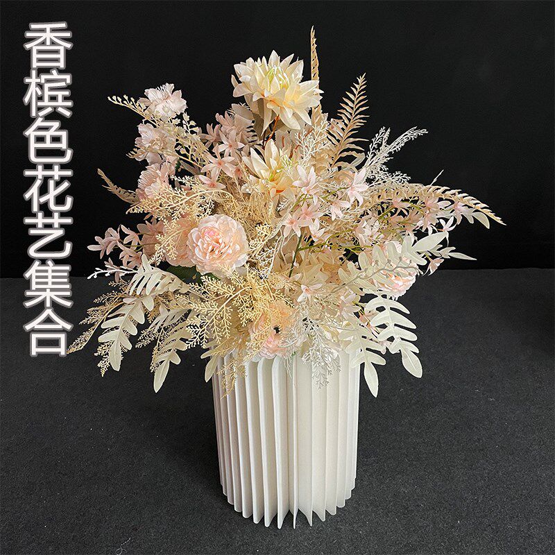 新款婚庆排花仿真花排背景挂花路引盆花花点装饰T台成品花花球