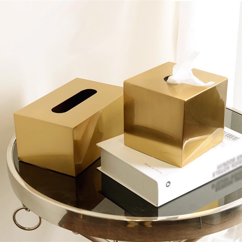 创意轻奢时尚高档金属纸巾盒客厅家用餐厅酒店餐巾抽纸盒定制logo