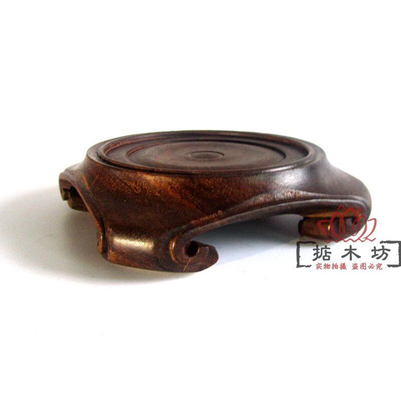 红木工艺品 黑梓木原木底座 整料底座 瓷器木座 圆形实木花瓶底座