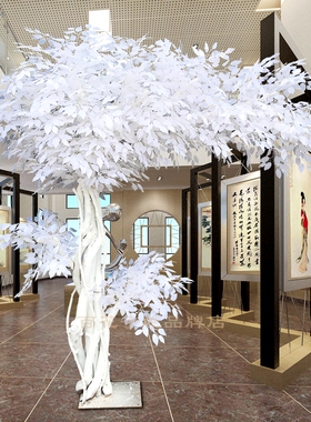 仿真树假树大型白色榕树许愿树婚庆婚礼装饰室内商场装饰造景摆件