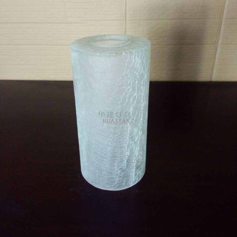 直筒玻璃灯罩 灯具配件 E27灯头 裂纹直筒灯罩客厅 餐厅