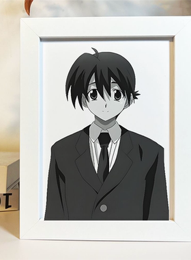 日在校园SchoolDays伊藤诚哥黑白照片相框摆台漫展摆件二次元装饰