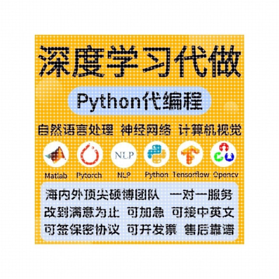 Python代编程深度学习神经网络算法代做跑代码指导编写调试接单