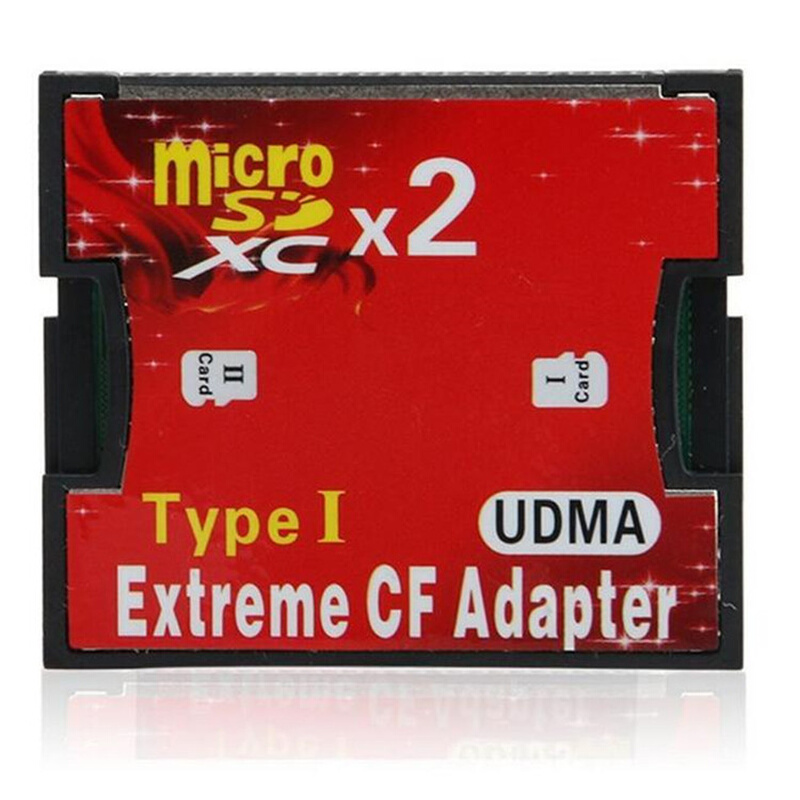 双TF/microsd转CF卡套 type i型单反相机内存adapter转 接卡托