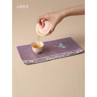 云杨茶舍宋代美学茶席双面防水垫子新款干泡桌布新中式隔热茶垫