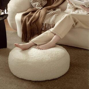 圆形羊羔绒蒲团客厅地毯坐墩懒人沙发榻榻米脚墩地上看书坐垫