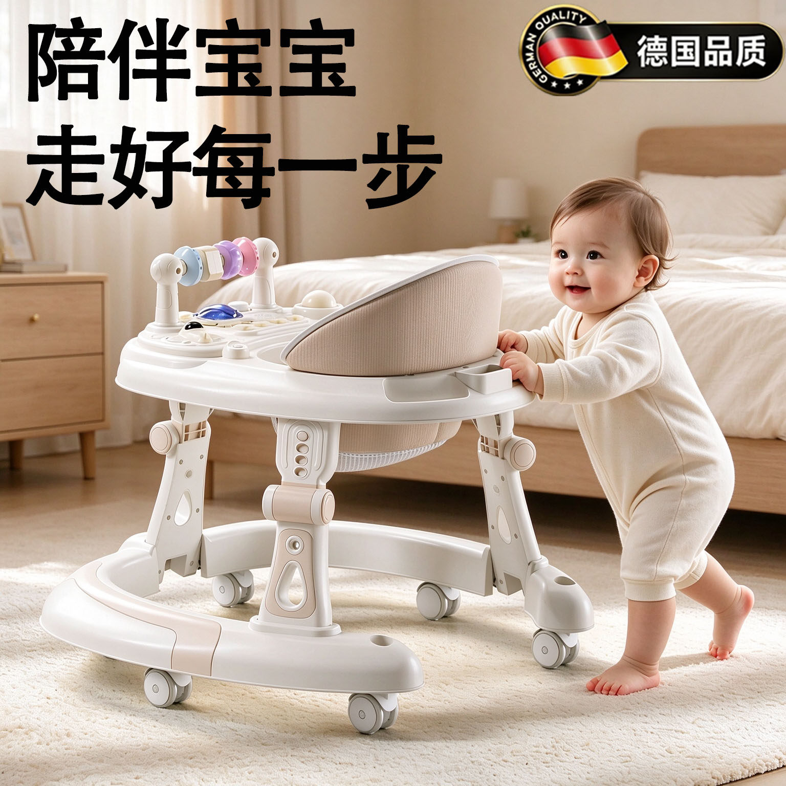 德国新款婴儿折叠学步车防O型腿6