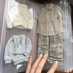 娃衣收纳袋0b22娃衣10cm娃衣自嘲熊玩偶衣服收纳防尘袋透明整理袋