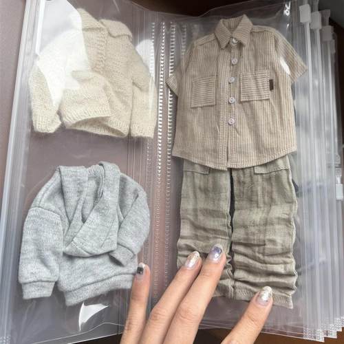 娃衣收纳袋0b22娃衣10cm娃衣自嘲熊玩偶衣服收纳防尘袋透明整理袋