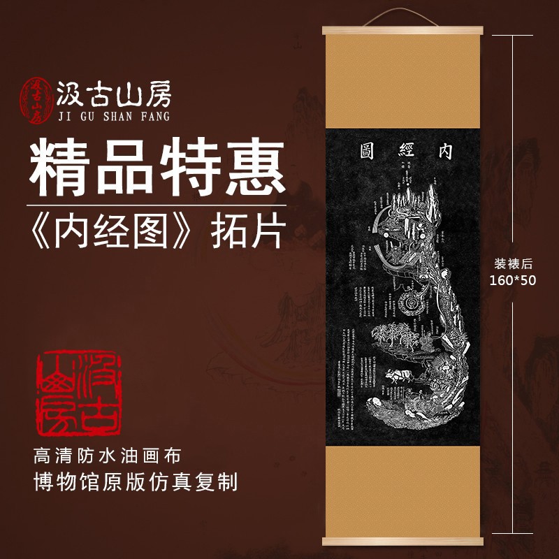 中医装饰画宣纸挂图 北京白云观修真图内经图拓片原版复制中药房