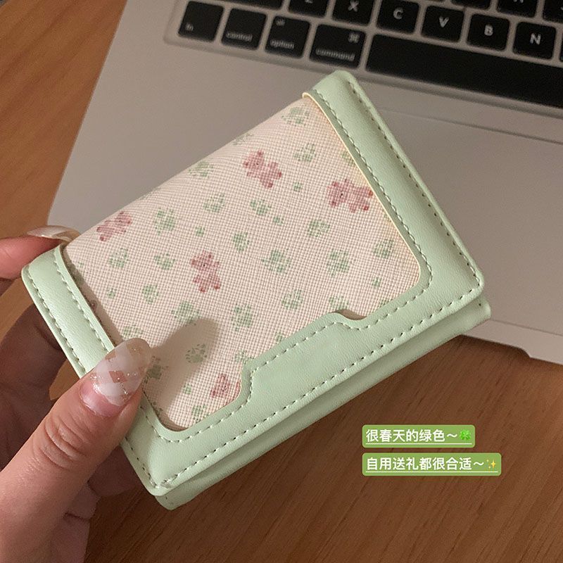 日韩风碎花短款钱包女款高颜值