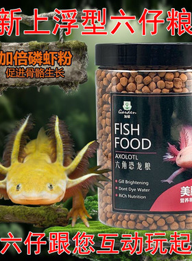 六角恐龙鱼饲料鱼饲料蝾螈高蛋白娃娃鱼东方颗粒上浮鱼食专用鱼粮