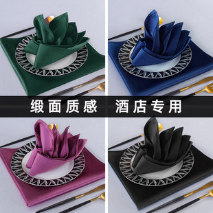 酒店专用折花口布围脖子擦杯布高级红白色饭店餐厅西餐餐巾布席巾