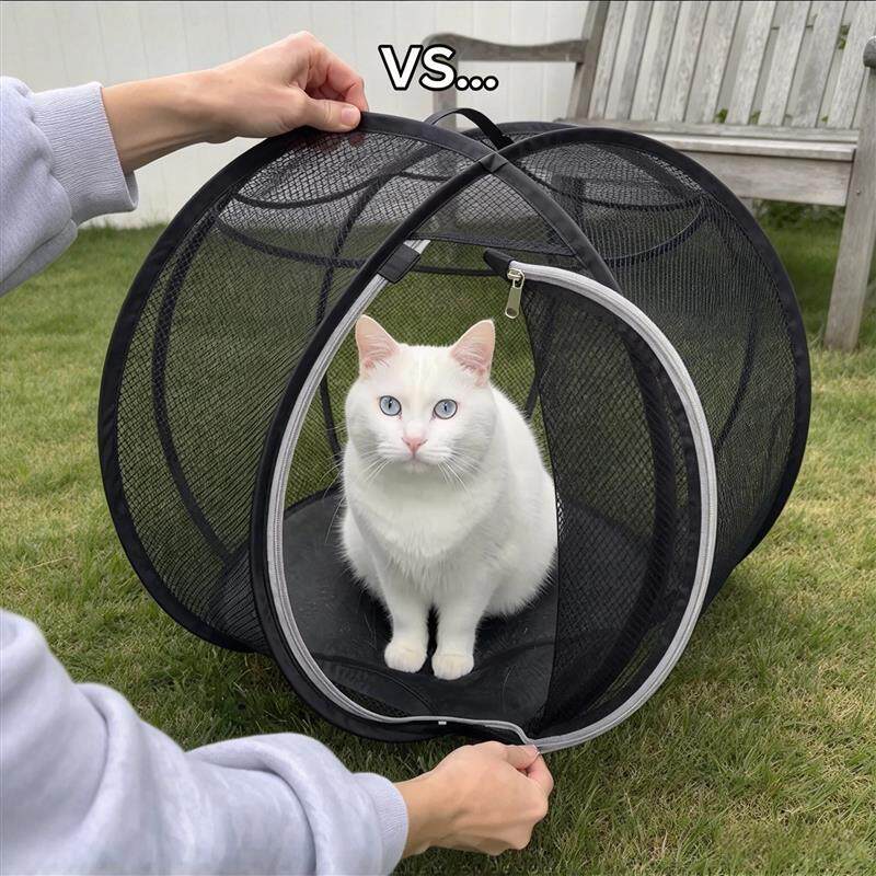 滚动猫帐篷圆形溜猫宠物帐篷球形猫笼可折叠猫笼小猫户外防丢球网