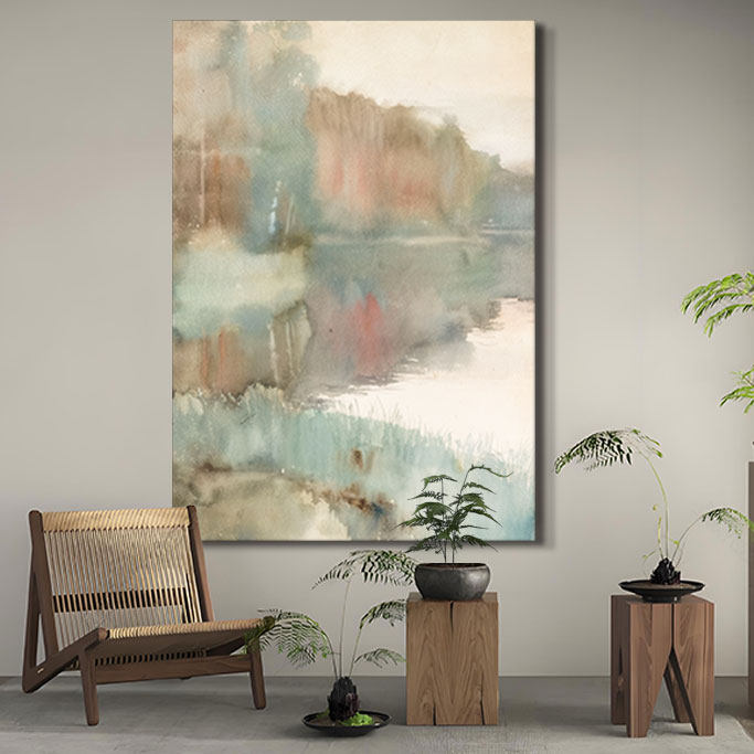 大分油画村装饰画现代风家居挂画大芬沙发背景墙几何酒店手绘油画图片