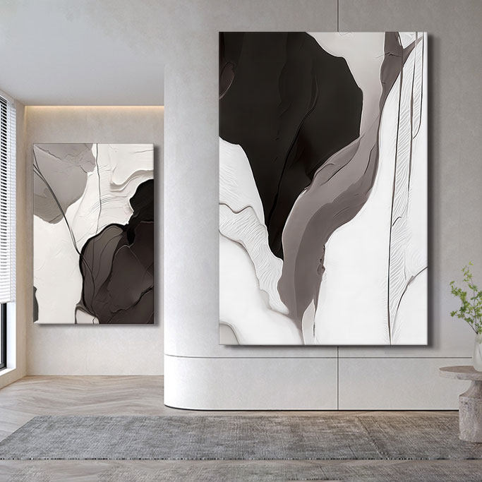 现代简约客厅装饰画线条温馨抽象艺术挂画北欧风酒店入门餐厅油画