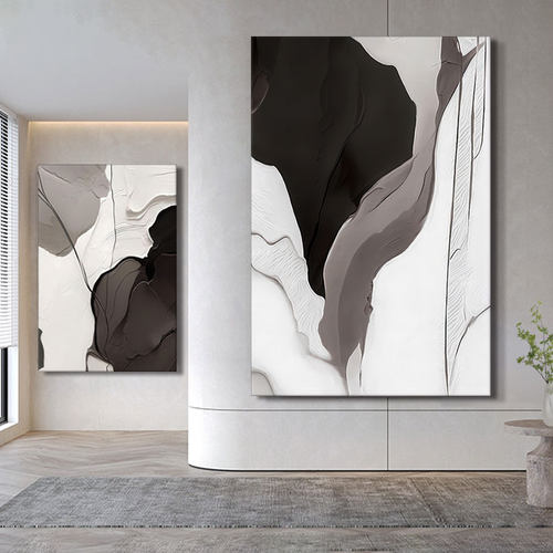 现代简约客厅装饰画线条温馨抽象艺术挂画北欧风酒店入门餐厅油画