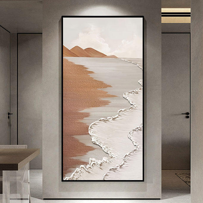 侘寂风油画奶油风现代简约客厅挂画手工手绘肌理抽象莫兰迪装饰画