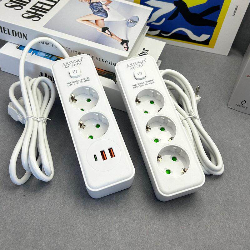 欧规插座德式接线板usb+type-c欧标6位PD排插俄罗斯韩国5米延长线