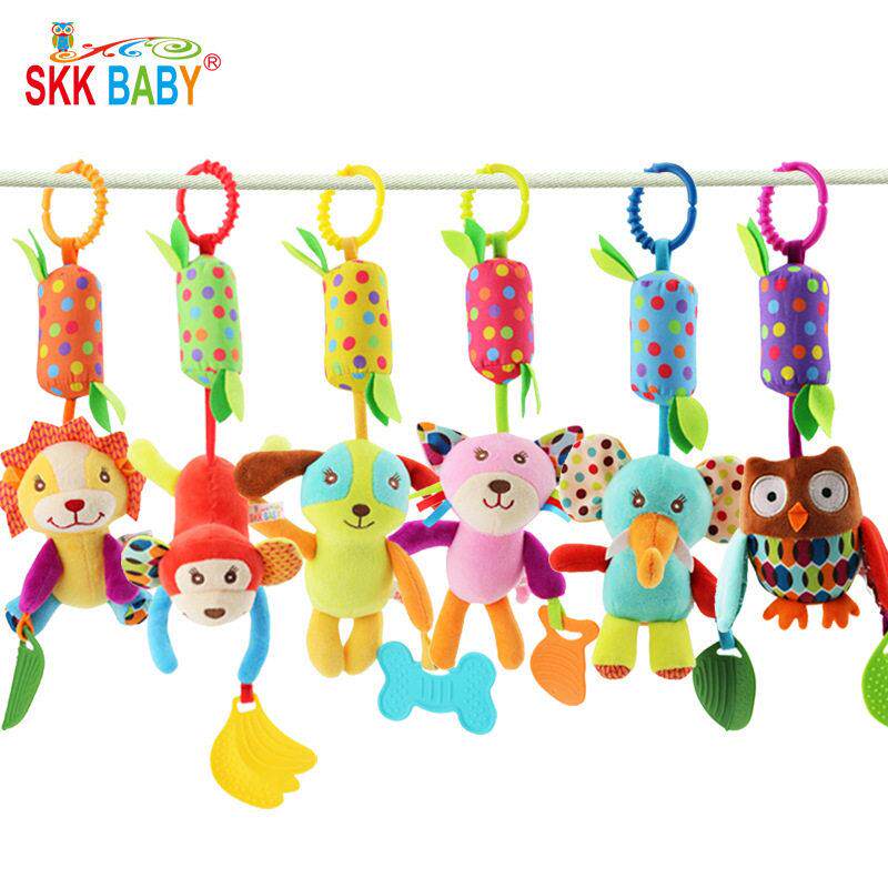 SKKBABY风铃床挂婴儿推车床挂件响铃带牙胶宝宝安抚玩偶毛绒玩具