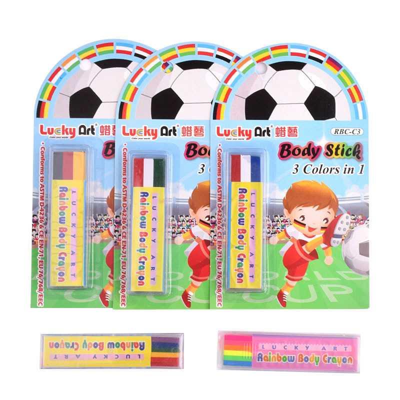 LUCKY ART蜡艺人体彩绘笔防水 彩虹条彩绘笔油性蜡笔颜料脸部化妆
