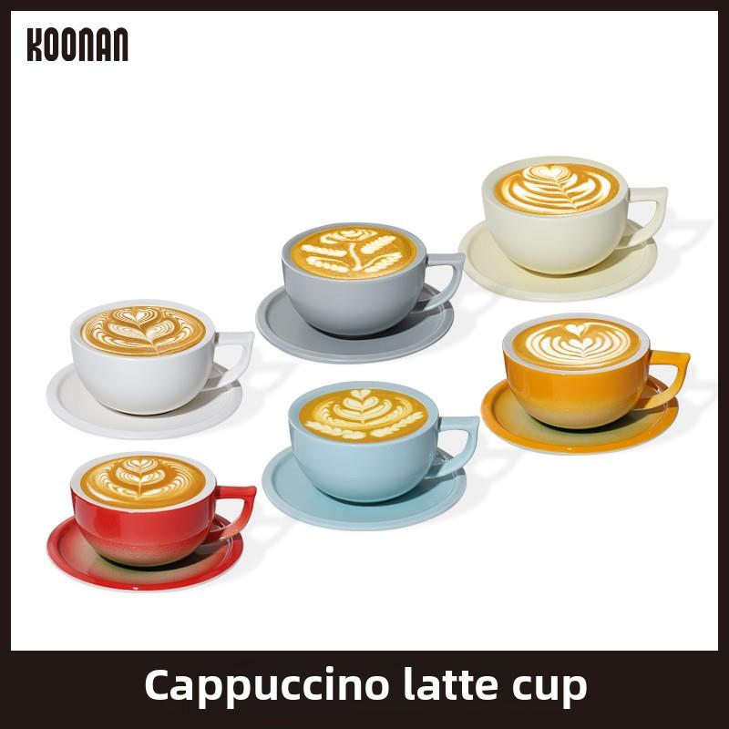 意式卡蕾latte咖啡陶瓷拿铁杯泽田杯奇诺杯压纹艺术拉花杯280ml