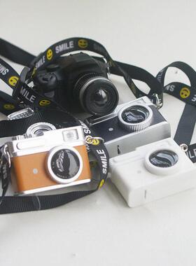复古相机迷你仿真背带照相机娃娃装饰品可闪光发声led电子相机