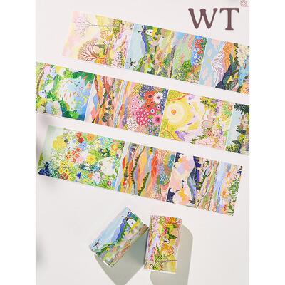 WT手帐胶带 春野漫游 风景春天花朵和纸PET百搭装饰Ins风手帐胶带