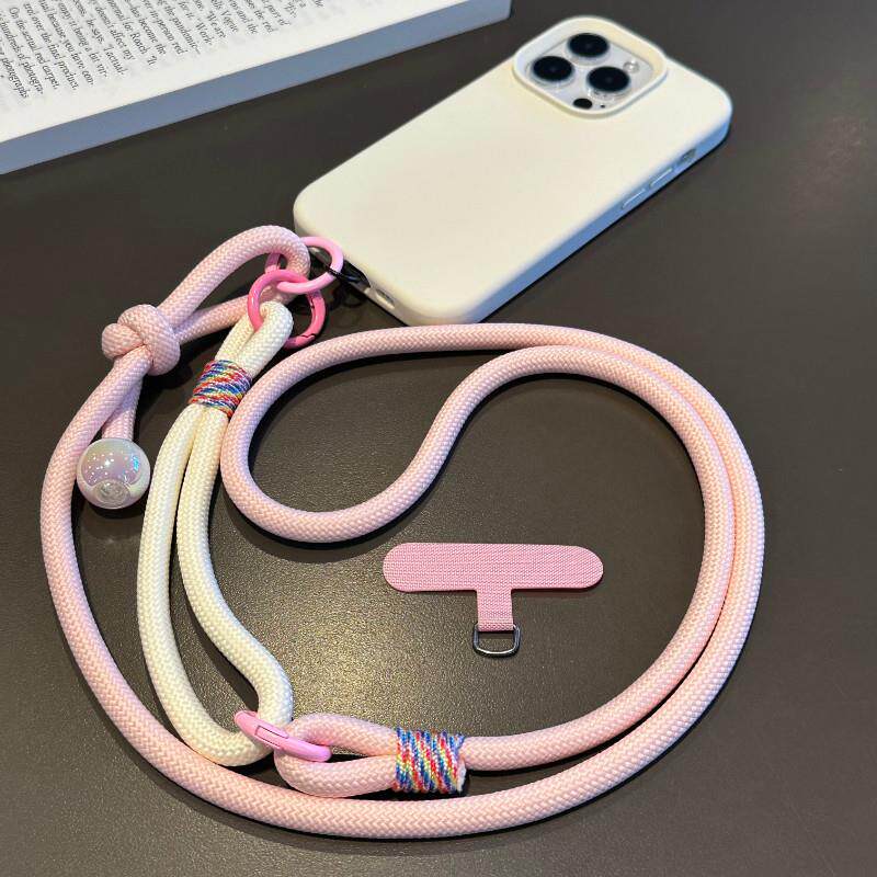 高级纯色双环可调节手机挂绳挂脖带可拆卸多功能手腕便携结实挂链