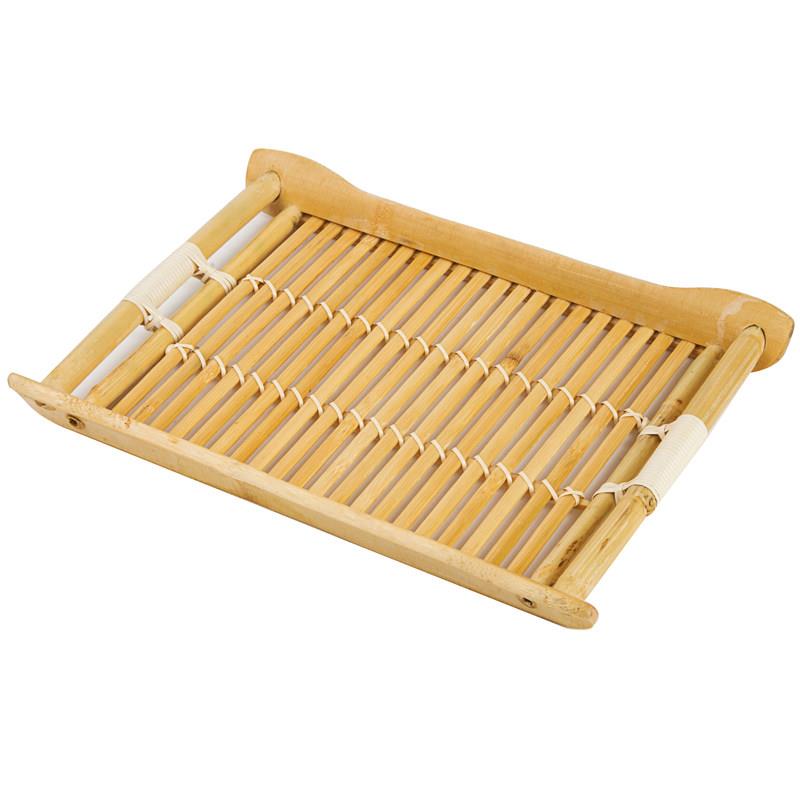 竹编制品竹托盘长方形饺子木盘子晾晒加手柄茶道沥水餐具家用早餐