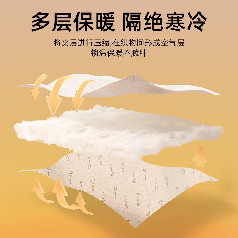 万拉小姐冬季新款纯羊毛填充贴片保暖背心男式女背心打底圆领无袖