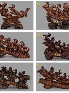马摆件八骏雄风办公室桌面摆设工艺品客厅电视柜装饰开业招财礼品