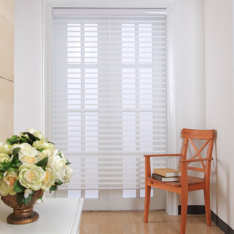 韩式香格里拉帘柔纱帘办公室书房阳台卧室遮光布百叶电动卷帘窗帘