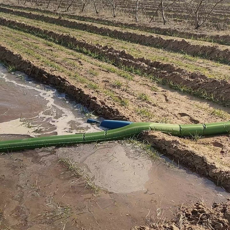 带袖水袋灌溉6寸20米农用浇地神器多口布水带布带水管软地龙布管