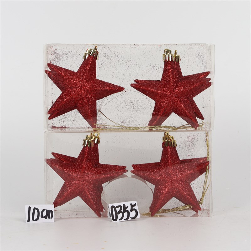 圣诞节装饰用品彩绘闪粉礼物盒铃铛吊饰居家商场橱窗场景装扮挂件