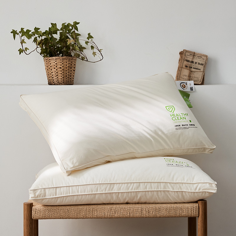 A类全棉无萤光枕头 防螨护颈中低高纯棉枕芯不塌陷不变形 一对拍2