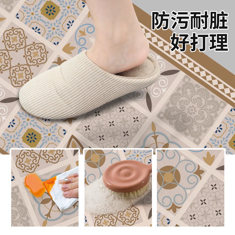 厨房防滑防油地垫硅藻泥吸水垫可擦免洗耐脏脚垫厨房专用地毯垫子