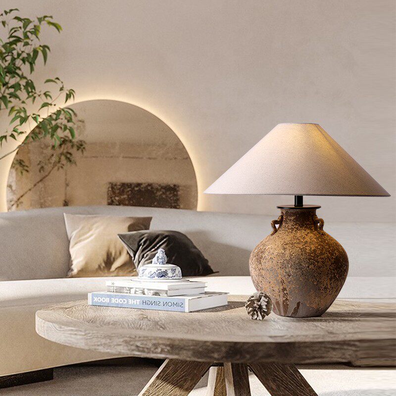 日式陶罐台灯侘寂风民宿时尚个性禅意装饰台灯返璞归真复古装饰灯