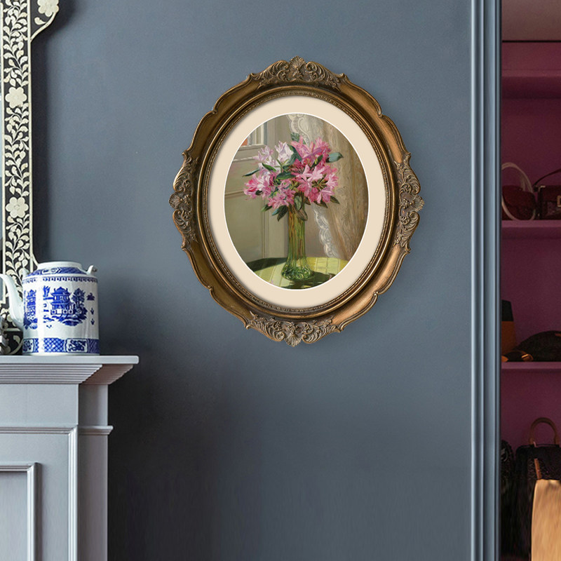 法式古典花瓶装饰画雕花欧式小众复古餐厅卧室玄关壁画静物挂画