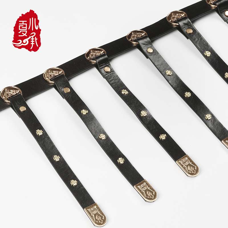 夏小承蹀躞带革带儿童腰带搭圆领袍男童汉服配饰唐宋女童古风多边