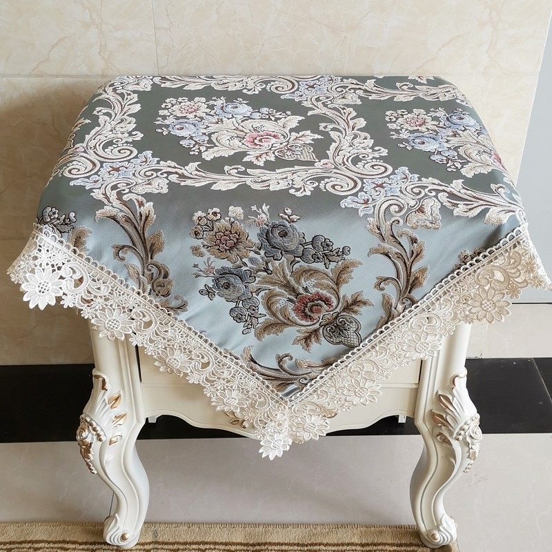 蚕贵人床头柜盖布欧式盖巾桌布方几方巾小桌子酒柜斗柜盖布防尘罩